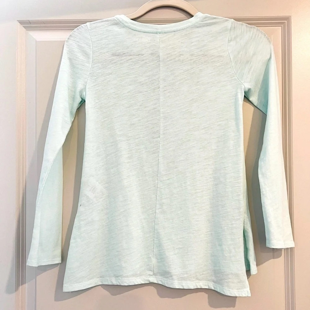 EPIC THREADS Girls Mint Green Tunic Tee Peace Love Milkshakes Long Sleeve Top M